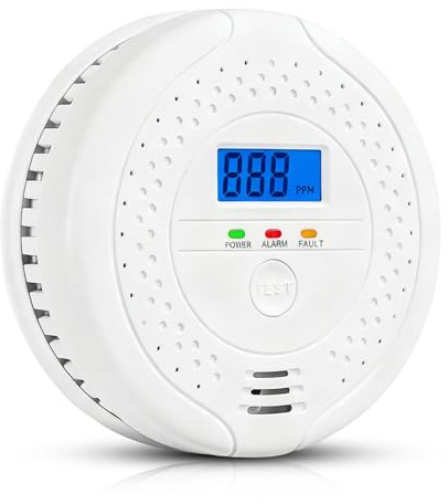 Kohlenmonoxid Warnmelder, Tragbarer CO Melder mit LCD Anzeige, und LED-Statusanzeige, für Zuhause Reisen