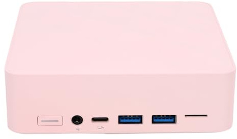 ciciglow Mini PC, Piccolo PC WiFi Dual Band 2.4G 5G, Mini Computer Desktop Multimediale HD DDR4 Bluetooth 4.2, Piccolo Computer Desktop Gigabit di Tipo C per la Casa (256G Rosa)