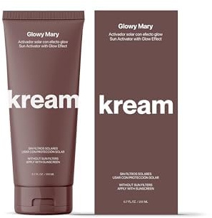 KREAM Glowy Mary Bräunungsbeschleunigungscreme mit Glow-Effekt, intensive Feuchtigkeit und Bräunungsverstärker, 200 ml