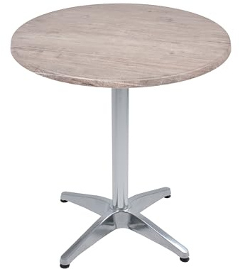 DELUKE Bistrotisch VIDOL Ø70cm Rund Hellbraun Holz | Cafétisch Bartisch Gartentisch Outdoor-Esstisch