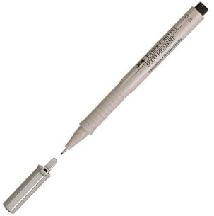 Faber-Castell Ecco Pigment-Stift, fein, Schwarz, 1 Stück – Fineliner (schwarz, fein, grau, rund, Pigmenttinte, Faser)