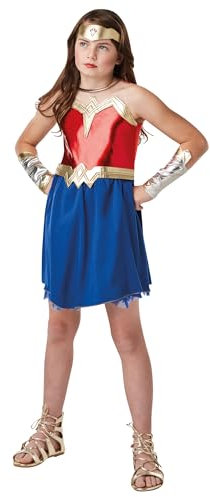 Rubies- Wonder Woman, Children Costume Justice League Lega della Giustizia Bambini Ragazze, Rosso, M, 640815M