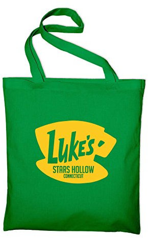 STYLETEX23 Luke's Stars Hollow Diner Cafe Logo Fan Jutebeutel Baumwolltasche, grün