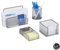 Relaxdays Schreibtisch Organizer Set 4-teilig, Mesh Metall Zubehör mit Briefablage, Stiftehalter und Zettelbox, silber, 14.5 x 17.5 x 13.5 cm
