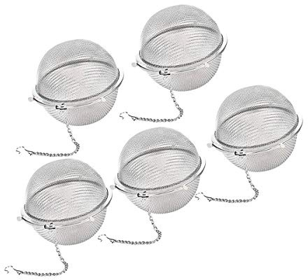Stainless Steel Tea Ball Loose Tea Infuser Strainer Filter Diffuser Herbal Spice 5 PCS