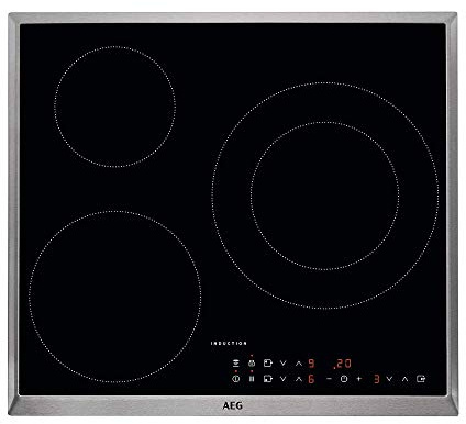 AEG IKB63301XB Plaque à induction extra-plate 3 zones, 60 cm, cadre en inox, fonction pause, chauffage rapide, système de connexion automatique, contrôle tactile, gris, fabriqué en DE