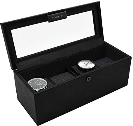 Stackers Mens Black 4 Piece Watch Box