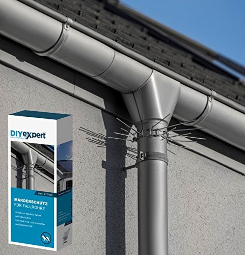 DIYexpert Marderschutz Fallrohr aus Edelstahl | [2 Stück] | Effektive Waschbär-Abwehr für Fallrohre | Wirkungsvoll als Marder-Abwehr und Waschbärschutz am Regenfallrohr