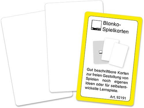 TimeTEX Blanko-Spielkarten im Etui, beidseitig weiß