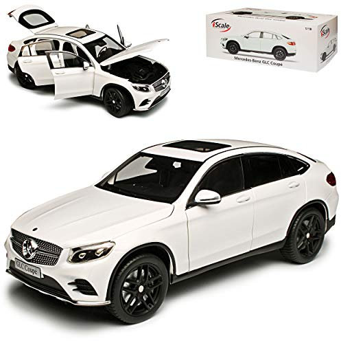 I-Scale Mercedes-B GLC Coupe X253 SUV Weiss Ab 2015 1/18 Modell Auto mit individiuellem Wunschkennzeichen