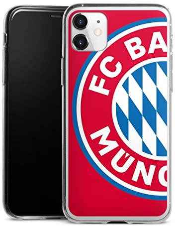 Slim Case kompatibel mit Apple iPhone 11 Silikon Handyhülle transparent Hülle extra dünn FC Bayern München Offizielles Lizenzprodukt FCB