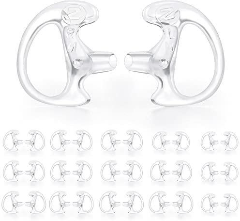 zeadio Earmould Earpiece Earbud Earplug for Two-Way Radio Coil Tube Audio Kits (Clear, Pair of 16)