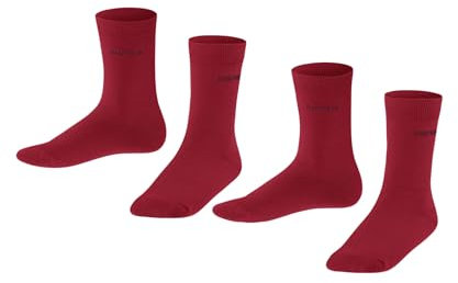 ESPRIT Unisex Kinder Socken Foot Logo Multipack K So Baumwolle einfarbig 2 Paar, Rosa Red Pepper 8074, 31-34