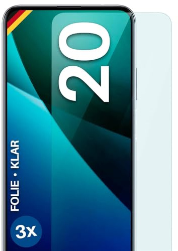 moex für Honor 20 Schutzfolie Displayschutz Folie Ultra-klar HD 0,2 mm kompatibel mit jeder Hülle, Anbringen ohne Blasen, Handyfolie Extra Kratzfest, FlexProtect 3 Stück