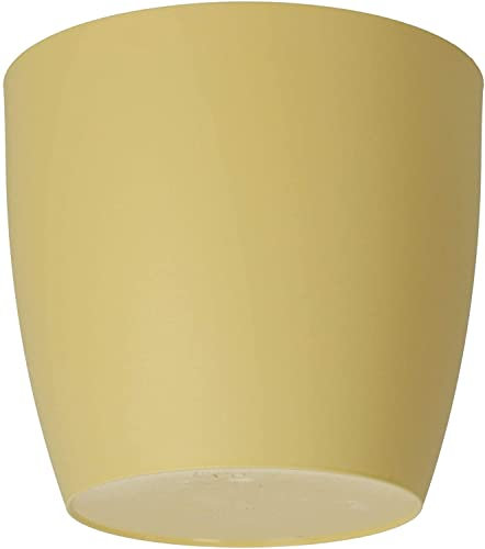 Waste Paper Basket Dust Bin Round Plastic Small Modern Style Home Office 6 colorus (Yellow Matt, 30 cm)