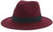 QBQZXAOSOWH Fedora Trilby Hüte Für Damen Fedoras Hüte Classic Panama Herren Breite Krempe Filzhut Kirche Hochzeit Filzband 52-54Cm (Kinder) Wein-Schwarz