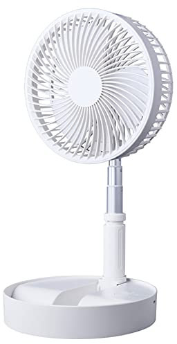 Ruiqas Ventilador de Pie Plegable Mini USB Ventilador de Escritorio/Suelo 4 Velocidades Altura Ajustable para Oficina Casa Camping