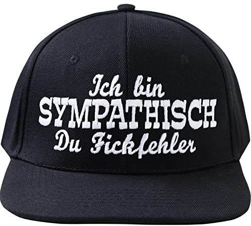 EXPRESSSTICKEREI Snapback Ich Bin sympathique – du fickfehler | Casquette unisexe réglable | Casquette avec fermeture | Casquette d'extérieur pour le sport et les loisirs | Casquette de baseball