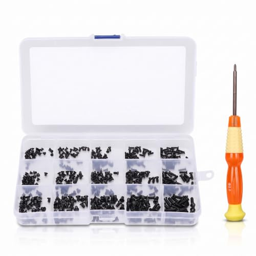 Zunate 450-teiliges Universal-Laptop-Schrauben-Set, Tragbarer Kohlenstoffstahl-Schraubenersatz mit 15 Typen, M2 bis M3, 3mm bis 10mm, mit Aufbewahrungsbox