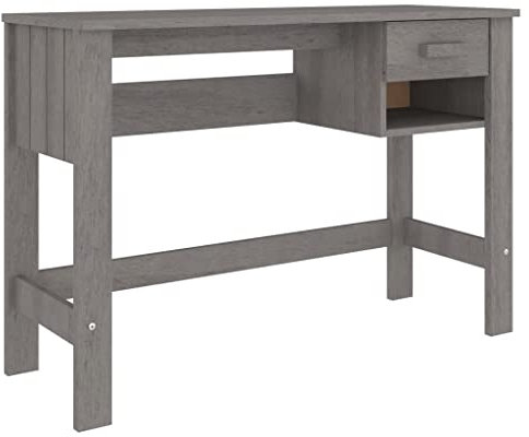 vidaXL Schreibtisch Hellgrau 110x40x75 cm Massivholz Kiefer