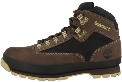 Timberland Euro Hiker - Stivali da uomo in pelle, Nubuck Marrone Scuro, 46 EU