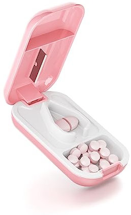 Opret Tablettenteiler für Kleine Tabletten und Große pillen, Tablettenschneider Pillenteiler Tabletten Teiler Tablettenspalter Pillenschneider Tablettenzerteiler Pill Cutter in Halbe Viertel Schneiden