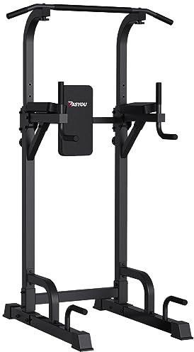 PASYOU Klimmzugstange Freistehend Power Tower - 6 in 1 Verstellbar Kraftturm Dip Station, Multifunktionale Pull Up station,Maximale Belastung 300kg (Model: PU40)