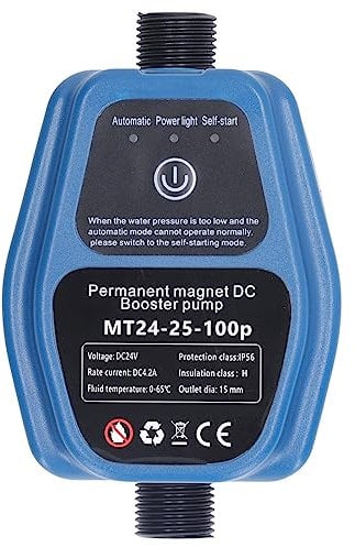 Bomba de aumento de presión de agua, 100W 24V bomba de refuerzo de agua doméstica con detección inteligente, 25 l/min, bomba de refuerzo de calentador de agua para grifo cocina, ducha agua