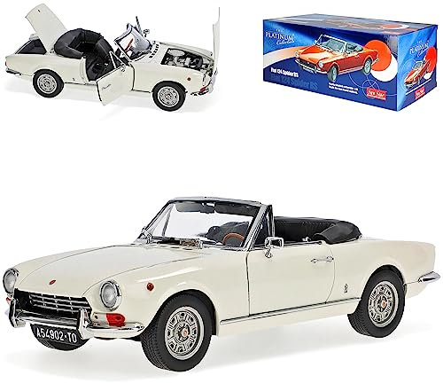 alles-meine.de GmbH FIAT 124 Spider BS Cabrio Weiss 1966-1985 1/18 Sun Star Modell Auto mit individiuellem Wunschkennzeichen