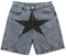 CUTEGAL Star Jorts Unisex-Jorts, mittelhohe Taille, dehnbar, Patchwork-Denim-Shorts, weites Bein, Baggy-Jeans für Herren, Y2k-Hose (A,L, L), A