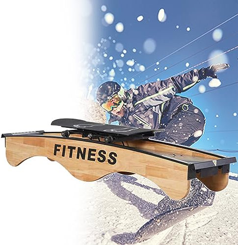 DRUXTO Ski-Trainer-Maschine, 0-100 Kg-Einstellung, Gummi-Holz-anfänger-Balance-Trainer, Bein-po-Kraft-Lift-ausrüstung, Rutschfestes, Verdicktes Pedal für Hockey, Eislaufen, Tennis, Skifahren