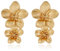 FDEETY Ohrringe Mode Doppelschichtige Blumen Tropfen Ohrringe Böhmische Blume Ohrringe Übertriebene Blumenohrringe Modeschmuck für Damen (Gold)