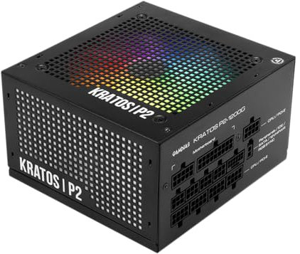 GAMDIAS Kratos P2 1200W PC-ATX-Netzteil, Vollmodulares, Leiser 120-mm-PWM-Lüfter, 80 Plus Gold, ATX 3.0 und PCIe Gen 5.0, 12VHPWR-Kabel inkludiert