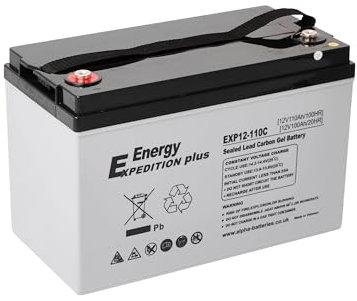 12V 110AH Expedition Plus Lead Carbon Gel Ultra Deep Cycle Battery. 12V Battery For Solar System, Caravan, Boat, & Motorhome. Carbon Gel Leisure Battery, 5 Year Warranty - (EXP12-110C)