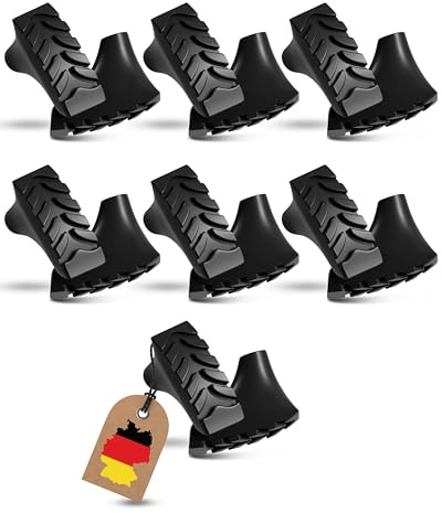 ALPENWERT Nordic Walking Stöcke Gummipuffer Asphalt [14 Stück - Universell] Premium Zubehör für Trekkingstöcke, Walking Stöcke Gummipuffer, Wanderstöcke