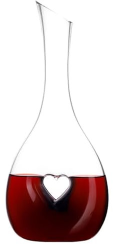 Carafe en verre de cristal en forme de cœur, carafe à whisky, ensemble de carafe à vin en cristal sans plomb, cadeau de carafe à vin pour les amateurs de vin