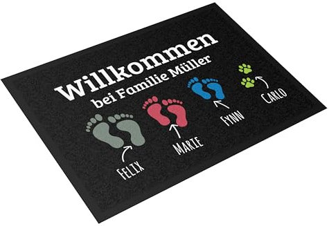 printplanet® - Fußmatte selbst gestalten - individuell Bedruckt - Layout: Fußabdruck 3 - Größe 80 cm x 60 cm