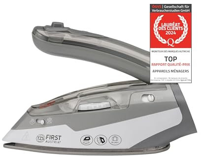 TZS First Austria Reisedampfbügeleisen | Klappbar | 750g | Vertikaldampfbügeln | 110V/240V | Temperatureinstellung | inkl. Zubehörset | Keramiksohle