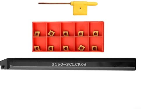 S16QSCLCR06 Tornio Interno Barenatura Bar Girare Strumento + Carburo CCMT060204, Materiale in Acciaio per Lavorazione Economica
