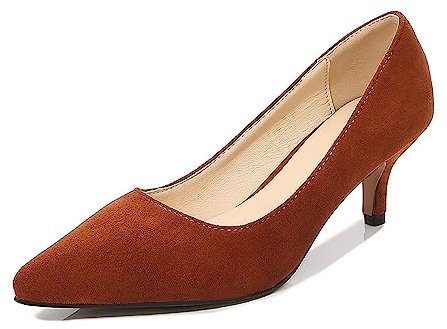 Court Heels - Zapatos de tacón alto para mujer, punta puntiaguda, color verde lima, Brown, 40 EU