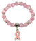 Bracelet Octobre Rose Perle Ronde 2024 - Ruban Cancer du Sein Accessoire Élégant et Significatif - Lutte Contre Le Cancer en Simili Cuir Rose