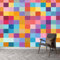 Fototapete Geometrische Pixelige Quadrate Tapeten Wandtapete, Geometrische Quadrate Moderne Wanddeko Tapeten, 200 x 140 cm (B x H) Wohnzimmer Schlafzimmer Büro Flur Wandtapete Poster-Tapete