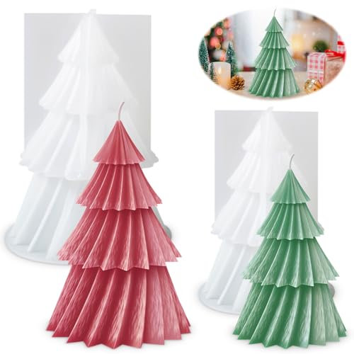 Silikonformen Gießformen, 2 Stück silikonform tannenbaum, 3D silikonform weihnachten, silikonform weihnachtsbaum, Gießformen Silikon, für Kerzenherstellung, Handgefertigte Seife, DIY Handwerk