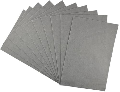Netuno 10x Deko Filz Grau A4 1 mm Bastelfilz Filzstoff für Dekoration Bastel Filz zum Nähen Basteln DIY Handwerk filz für Kinder Filzplatten Bastelfilz Grau Tischdeko Osterdeko Frühling