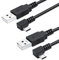 chenyang Lot de 2 câbles USB vers micro USB, USB 2.0 mâle vers micro USB 5 broches mâle, transfert de données, câble d'extension coudé à 90 degrés, 0,5 m