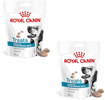 Royal Canin Veterinary Hypoallergenic Treats | Doppelpack | 2 x 230 g | Snacks für Erwachsene Hunde Aller Größen & Rassen | Im wiederverschließbaren Beutel | Hydrolysierte Proteine