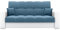 LIKMA Ausziehbar 3 Sitzer Sofa Evita Türkis + Weißes Kunstleder 220x91x85 cm Schlaffunktion Bettzeugbehälter 2 Kissen Sofa mit Bettfunktion Gesteppte Schlafsofa Couchgarnitur