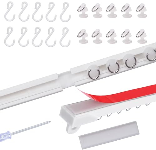 Self Adhesive Curtain Track, No Damage Curtain Track Hangers, Adhesive Curtain Rod - Easy To Install Curtain Rails (250 CM)
