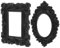 HIAKDOFT 2 Stück Fotorahmen-Requisiten kleine Bilderrahmen Vintage-Rahmen aus Harz kleiner Fotorahmen Retro-Fotorahmen aus Kunstharz Vintage-Bilderrahmen aus Kunstharz Schwarz