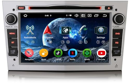 Erisin 7 pulgadasAndroid 13 Radio Coche GPS Navegación para Opel Corsa D Astra H Corsa C Zafira Vectra Meriva Combo Vivaro Bluetooth CarPlay Android Auto WiFi 4G DSP Dab+ USB FM RDS 8 Núcleo 4GB+64GB